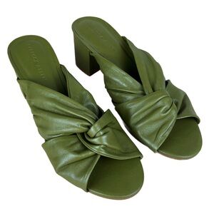 Rebecca Allen Women’s The Twist Olive Heeled Sandal In Size 10M